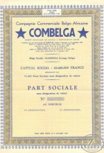 Combelga Companie Commerciale Belgo-AfricaineElectrotrust S.A. Пай, 1944 год.