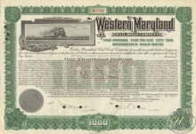 Western Maryland Railroad Co. $1000, 1928 год.