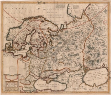 Novissima Russia Tabula, 1633-1636 гг. Размер: 56х47 см. Издатель: Isaaco Massa. Ручная по границам.