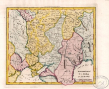 Европейская часть России, 1780 год. Издатель: Walkers Geography.Размер: 22х29 см. Полностью ручная.