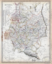 Европейская часть России, Центральная часть, Х часть.1840 год.Издатель: S.D.U.K. Размер: 42х36 см.Ручная по границам.