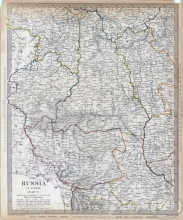 Европейская часть России,Центральная часть,V часть.1857 год.Издатель: Walker. Размер: 42х36 см.Ручная по границам.