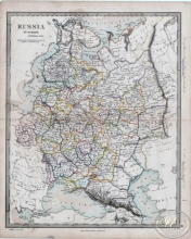 Европейская часть России, 1859 год.Издатель:S.D.U.K., Размер:42х36 см.Ручная по границам.