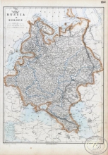 Европейская часть России, 1863 год. Издатель: Weekly Dispatch, Размер: 48х34 см.