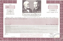 Daimler-Benz Inc. American Depositary. Акция(образец).