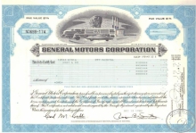 General Motors Corp. Сертификат на 1 акцию в 1.6$, 1982 год.