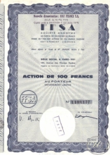 FFSA SA (FIAT  France). Акция в 100 франков,1966 год.