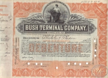 Bush Terminal Co., сертификат на 100 акций, 1925 год.