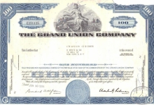 Grand Un. Co.,сертификат на 100 акций,1970 год.
