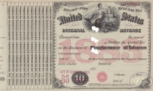 United States Internal Revenue(бланк), $6, 1883 год.
