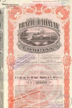 Brazil Railway Co. Акция в 500 франков, 1909 год.