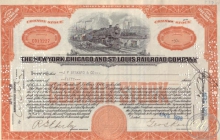 New York Chicago and St.Louis Railroad Co. $5000, 1928 год.