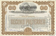 Western Maryland Railway Co.Сертификат на 100 акций, $10000, 1957 год.