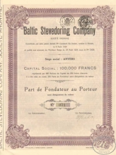 Baltic Stevedoring Company (Балтика), Балтийская стивидорная компания. Пай, 1929 год.