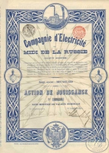 Electricite Midi de la Russie. АО Электричества Юга России. Акция пользовательская, 1901 год.