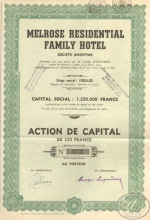 Melrose Residential Family Hotel. Акция в 250 франков, 1955 год