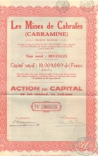 Mines de Cabrales. Акция в 500 франков,1929 год.