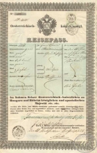 Австрия.Oesterreichisch-Kaiserkonigl Reysepass, паспорт. 1858 год.