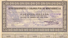 Испания. Auto Transportes t Colonia Puig de Montserrat.акция,1934 год.