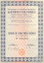 Kleber- Colombes. Акция в 5000 франков, 1910 год.