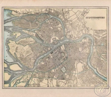 Карта Санкт-Петербурга 1887 года. Издатель: Ландмарк, Размер: 30,5х23,5см.